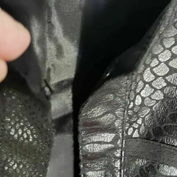 Alfred Dunner Womens Jacket Black Snakeskin Hook & Eye 3/4 Sleeve Petite… - Picture 4 of 8